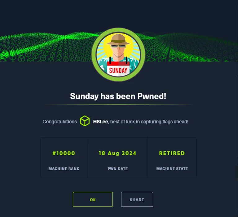Hack The Box Sunday thumbnail